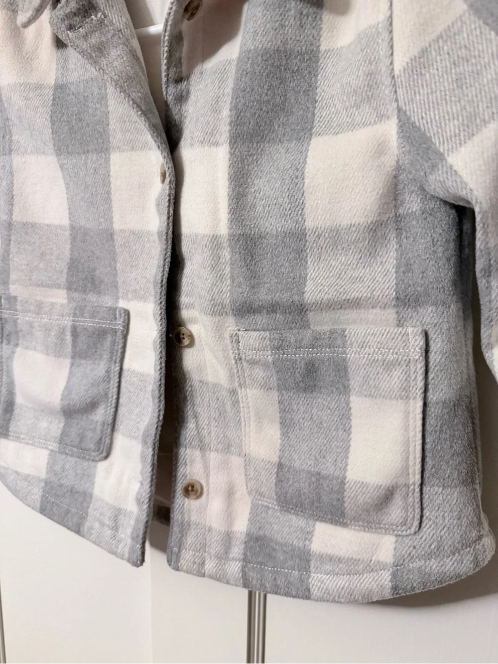 Old Navy Gray & White Plaid Button Children’s Jacket